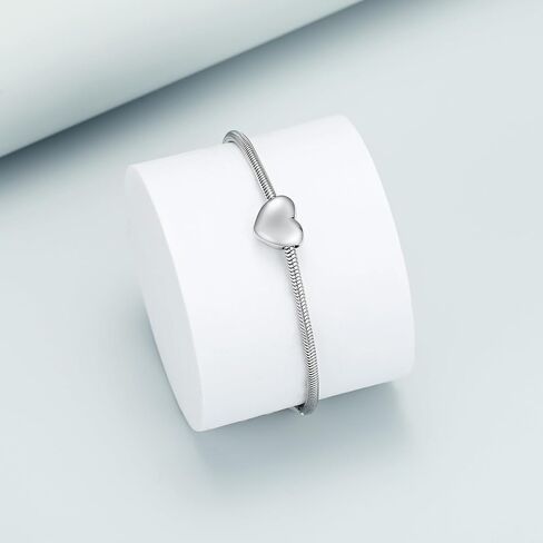 Imrsanl Heart Urn Bracelet for Ashes for Women Girls Stainless Steel Cremation Urn Bracelet Bangle for Ashes Keepsake Memorial Jewelry Gifts in Kuwait