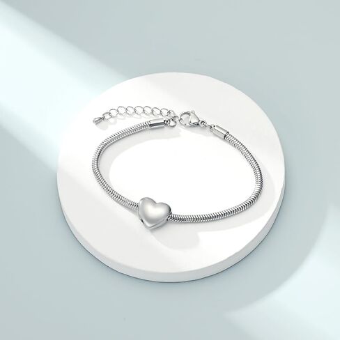 Imrsanl Heart Urn Bracelet for Ashes for Women Girls Stainless Steel Cremation Urn Bracelet Bangle for Ashes Keepsake Memorial Jewelry Gifts in Kuwait