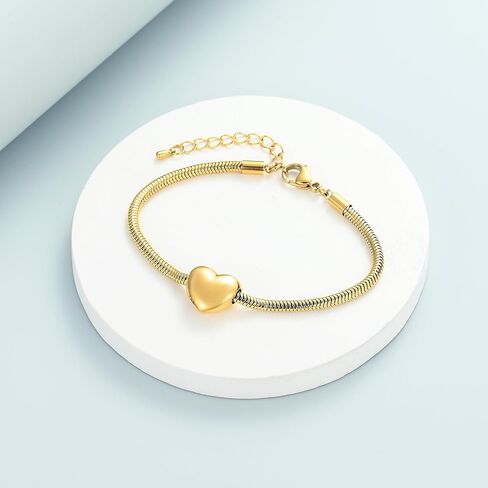 Imrsanl Heart Urn Bracelet for Ashes for Women Girls Stainless Steel Cremation Urn Bracelet Bangle for Ashes Keepsake Memorial Jewelry Gifts in Kuwait