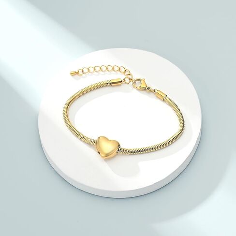 Imrsanl Heart Urn Bracelet for Ashes for Women Girls Stainless Steel Cremation Urn Bracelet Bangle for Ashes Keepsake Memorial Jewelry Gifts in Kuwait