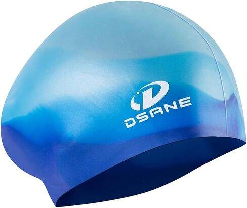 2 Pack Womens Silicone Swim Cap for Long Hair,3D Ergonomic Design Silicone Swimming Caps for Women Kids Men Adults Boys Girls with Ear Plug and Nose Clip(L) in Kuwait