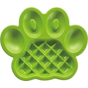 PAW Slow Feeder Dish - Healthy & Fun Eating w/ 5-in-1 Design, Slows Down Eating, for Wet or Dry Foods, Non-Slip Base, BPA-Free - Perfect for Dogs, Puppies & Multi-Pet, Orange