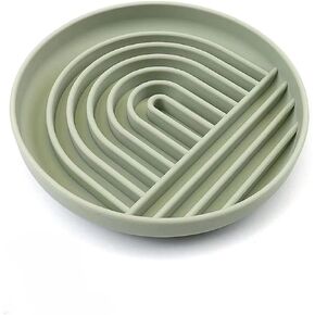 Slow Feeder Dog Bowl,Silicone Puzzle Bowl & Lick Mat,Preventing Choking Dog Bowls,Slow Eating,Healthy Eating,Anti Gulping Slow Feeding Dog Bowl,Dishwasher Safe(Sage Green)