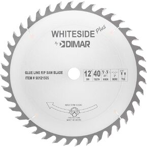 Whiteside 12" Glue Line Rip Blade 40 Teeth 1" Bore TCG Grind 90121505