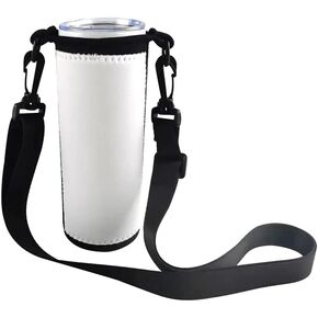 QOMOLANGMA 10pcs Sublimation Blanks Water Bottle Carrier Holder Tumbler Bag Carrier Neoprene Tumbler Sleeve Sublimation Tumbler Cup Carrier Pouch with Shoulder Strap for Heat Press Trasnfer Printing