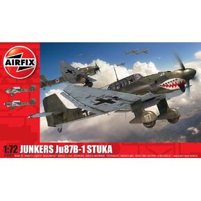 Airfix Junkers Ju87 B-1 Stucka 1:72 WWII Military Aviation Plastic Model Kit A03087A,Unpainted