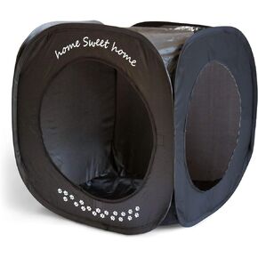 Home Sweet Home Pop Up Cat Cube. A Collapsible Indoor Cat House. Covered Pet Bed Hideaway Cave for Dogs and Other Pets Too