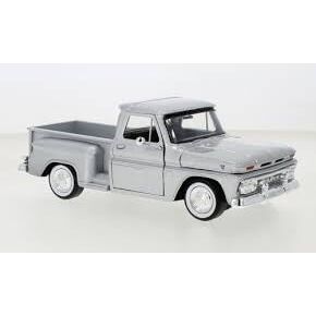 1966 C1000 Fenderside Pickup Truck Silver Metallic Timeless Legends Series 1/24 Diecast Model Car by Motormax 79379s