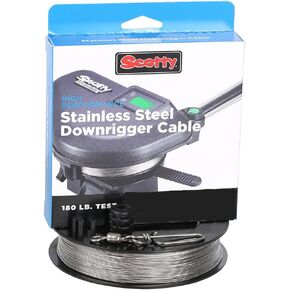 Scotty 180 lb HP Stainless Steel Downrigger Cable,BLACK, 400 Foot Spool