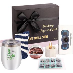 Get well soon gifts for men - and women, BluQbt care gift basket baskets package for sick friend chemo surgery recovery, show your care with our mindfully selected lovely and funny items.