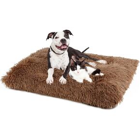 وسادة قفص سرير الكلب من Subleer، أسرة حيوانات أليفة ناعمة فخمة، قفص سرير كلب متاح على الوجهين، مفارش سرير كلب قابلة للغسل للكلاب والقطط الصغيرة المتوسطة، 27.5 بوصة × 35.5 بوصة in Kuwait