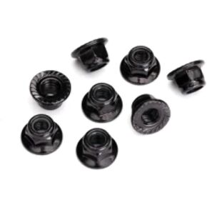 Traxxas 8447 Serrated Steel 5mm Flanged Nylon Locking Nuts, Black