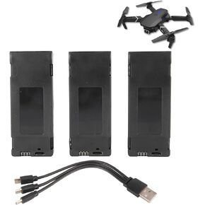 Bewinner 3PCS 3.7V 2600mAh LiPo Battery, High Battery Capacity, Rechargeable Quadcopter Drone Lithium Batter for E88max E99max P8 a15, Mini Drone Battery Spare Parts