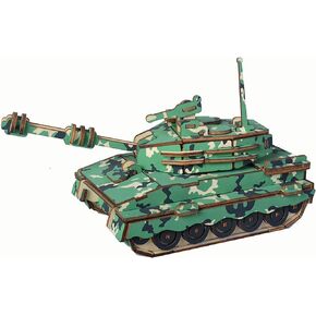 Tank Model Kit - Wooden Laser-Cut 3D Puzzle (137 Pcs)