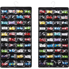 Storage Case Compatible with 80 Hot Wheels Matchbox Cars, Double-Sided Hanging Display Case for Hot Wheels Fits for 80 Toy Cars (80 Slots-Black)