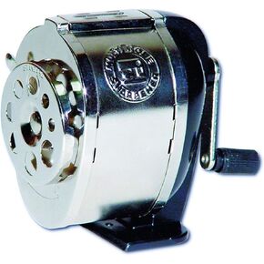 Charles Leonard Mountable Heavy Duty Steel Pencil Sharpener with Multi Size Pencil Holes (8 Sizes), Silver (89508)