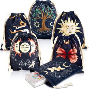 XSYLOHXL Tarot bag kit 6 pcs tarot card bags and pouches tarot deck holder storage gift velvet bags with sturdy drawstrings also suitable for crystals dices Witchcraft and divination Supplies