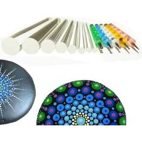 Mandala Rock Painting Pen Dot Dotting Tools Stencil Brush Set 12 PCS Flat Head 4mm 5mm 6mm 8mm 10mm 12mm 14mm Diameter 5 Stylus (set1)