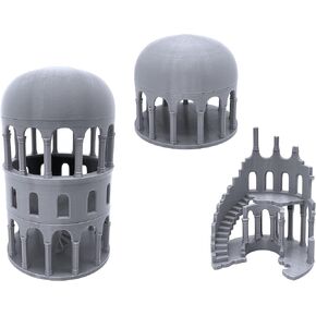 EnderToys Greek Ruined Buildings Bundle, Terrain Scenery for Tabletop 28mm Miniatures Wargame, 3D Printed and Paintable
