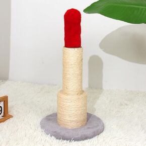 Cat Scratching Post for Indoor Cats- Elegant Lipstick-Inspired Sisal Rope Scratch Posts for Kittens or Small Cats, Pink, 22.7 Inch