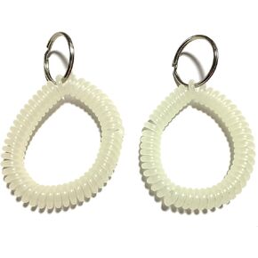 2pc Security Safety Glow in The Dark Key Chain Wrist Coil (w/Key Ring) Great for Dorms, Home, Office, Night Shift