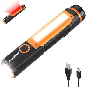 EverBrite Rechargeable LED Tactical Flashlight, 500 Lumens Pocket Flashlight with USB-C Cable, 7 Modes Handheld Flashlights with COB Sidelight, Magnetic Base, Pocket Clip, Light for Camping, Emergency