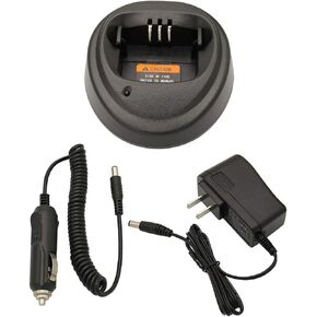 Desktop Charger DC 12V/24V Car Charger Compatible with Motorola CP200 CP340 CP360 CP380 CP040 CP140 PM400 PR400 NNTN4496 NNTN4497 NNTN4970 WPLN4137 WPLN4138