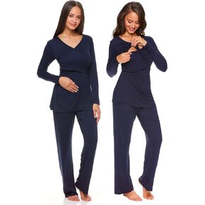 طقم نوم للنساء من Lamaze برقبة على شكل حرف V وأكمام طويلة وسروال بيجامة in Kuwait