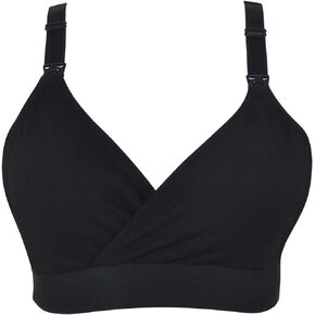 Nursing & Sleep Maternity Bra, Crossover Drop Down Cups, 95% Cotton, Adjustable