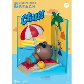 Beast Kingdom Line Friends: Beach DS-106 D-Stage Diorama Statue, Multicolor, 6 inches