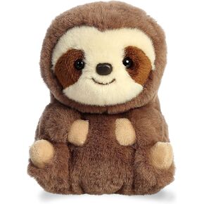 Aurora® Round Rolly Pet™ Seth Sloth™ Stuffed Animal - Adorable Companions - On-The-Go Fun - Brown 5 Inches