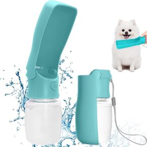 Dog Water Bottle with Food Container - Collapsible Portable Dog Water Dispenser Leak Proof Puppy Drinking Cup, Dog Travel Water Bowls Accessories for Pet Outdoor Walking Hiking (Black)