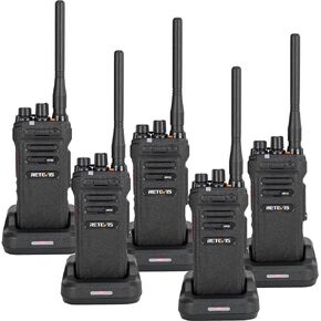 Retevis NR30 IP67 Waterproof Walkie Talkies for Adults, Heavy Duty 2 Way Radio Long Range, Two Way Radio Rechargeable, Noise Cancelling, 2800mAh, for Commercial Use(5 Pack)