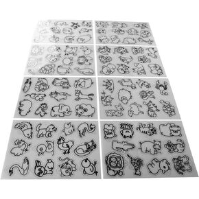 Shrinky Dinks Kits for Kids Shrinky Dinks Bops 8Pcs Heat Shrink Sheets Cute Animal Pattern Shrink Plastic Art Paper for DIY Keychain Pendantft Decoration Gift (Animal Models