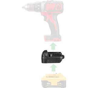 1x Adapter for Milwaukee M18 Cordless Tools Fits for DeWalt 20V MAX XR DCB203 DCB205 Li-Ion Battery (Adapter Only)-US Stock, Black