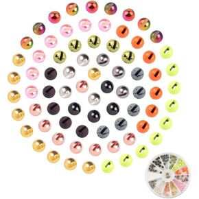 120pcs Tungsten Slotted Beads Assorment, 12 Colors Fly Tying Nymph Head Tungsten Beads Assorted with Tackle Box