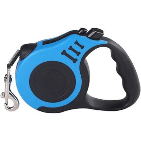Proworx Retractable 16 Foot Dog Leash Easy Lock and Unlock Buttons (Any Size Dog, Blue)