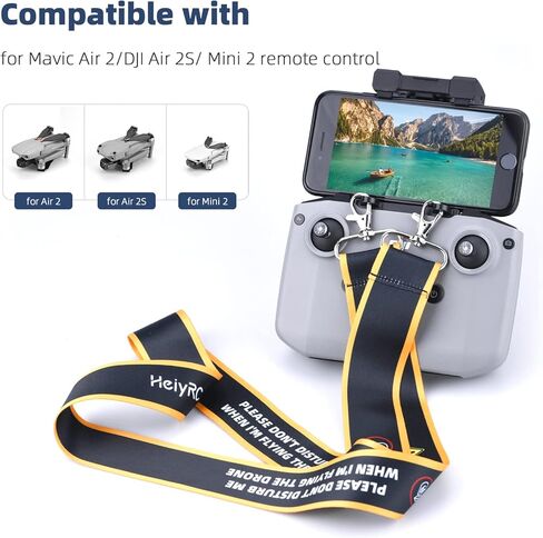 حزام الرقبة ذو الخطافات المزدوجة من HeiyRC لـ DJI AIR 3/Mini 2/Air 2S/Mavic 3/Air 2/Mini 3 Pro لجهاز التحكم عن بعد المضاد للسقوط (يرجى عدم إزعاجي عندما أطير بالطائرة بدون طيار) in Kuwait