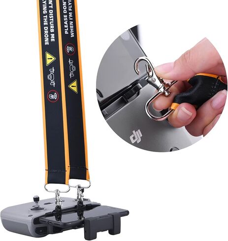 حزام الرقبة ذو الخطافات المزدوجة من HeiyRC لـ DJI AIR 3/Mini 2/Air 2S/Mavic 3/Air 2/Mini 3 Pro لجهاز التحكم عن بعد المضاد للسقوط (يرجى عدم إزعاجي عندما أطير بالطائرة بدون طيار) in Kuwait