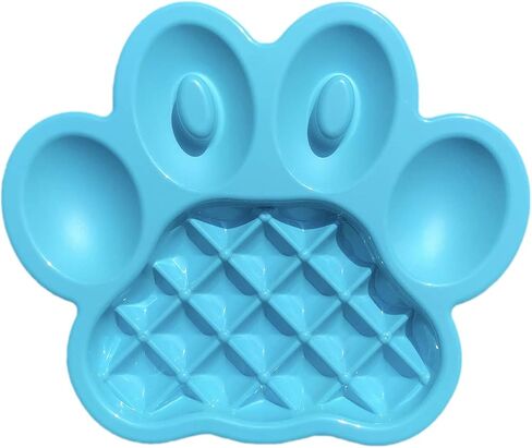 PAW Slow Feeder Dish - Healthy & Fun Eating w/ 5-in-1 Design, Slows Down Eating, for Wet or Dry Foods, Non-Slip Base, BPA-Free - Perfect for Dogs, Puppies & Multi-Pet, Orange in Saudi Arabia