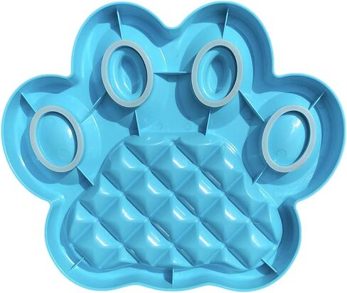 PAW Slow Feeder Dish - Healthy & Fun Eating w/ 5-in-1 Design, Slows Down Eating, for Wet or Dry Foods, Non-Slip Base, BPA-Free - Perfect for Dogs, Puppies & Multi-Pet, Orange in Saudi Arabia