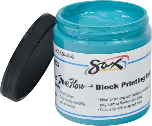 Sax True Flow Water Soluble Block Printing Ink - 8 Ounce Jar - Turquoise in Saudi Arabia
