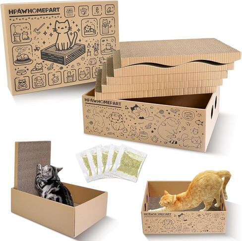 خدش القطط، وسادات خدش للقطط 12 في 1 مع صندوق، صناديق خدش من الورق المقوى للقطط الكبيرة والمتوسطة والصغيرة الحجم، وسادة خدش للقطط للقطط الداخلية in Kuwait