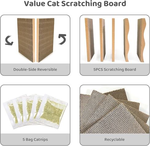 خدش القطط، وسادات خدش للقطط 12 في 1 مع صندوق، صناديق خدش من الورق المقوى للقطط الكبيرة والمتوسطة والصغيرة الحجم، وسادة خدش للقطط للقطط الداخلية in Kuwait