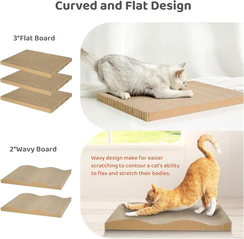 خدش القطط، وسادات خدش للقطط 12 في 1 مع صندوق، صناديق خدش من الورق المقوى للقطط الكبيرة والمتوسطة والصغيرة الحجم، وسادة خدش للقطط للقطط الداخلية in Kuwait