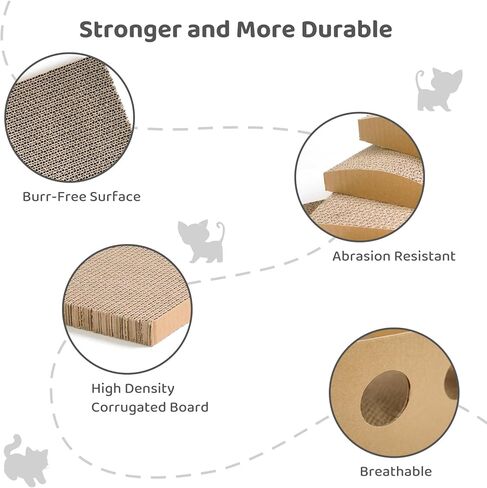 خدش القطط، وسادات خدش للقطط 12 في 1 مع صندوق، صناديق خدش من الورق المقوى للقطط الكبيرة والمتوسطة والصغيرة الحجم، وسادة خدش للقطط للقطط الداخلية in Kuwait
