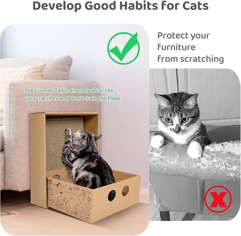 خدش القطط، وسادات خدش للقطط 12 في 1 مع صندوق، صناديق خدش من الورق المقوى للقطط الكبيرة والمتوسطة والصغيرة الحجم، وسادة خدش للقطط للقطط الداخلية in Kuwait
