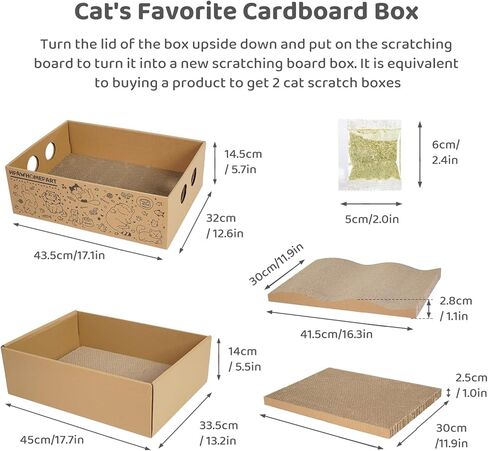 خدش القطط، وسادات خدش للقطط 12 في 1 مع صندوق، صناديق خدش من الورق المقوى للقطط الكبيرة والمتوسطة والصغيرة الحجم، وسادة خدش للقطط للقطط الداخلية in Kuwait