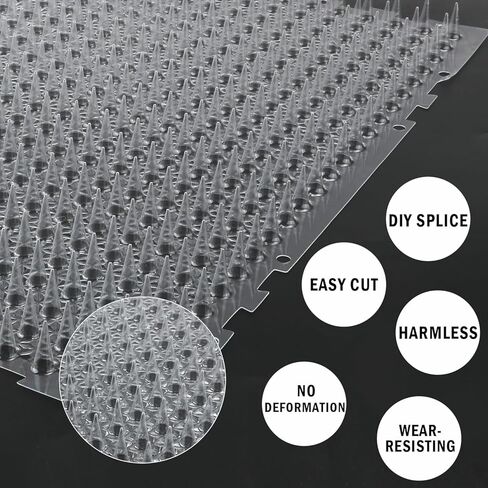 SAVITA 8pcs Cat Scat Spike Mat, 16x13inch Indoor Scat Mat with Stickers and Cable Ties, Pet Deterrent Training Mats for Cat Dog Indoor Outdoor Supplies in Saudi Arabia