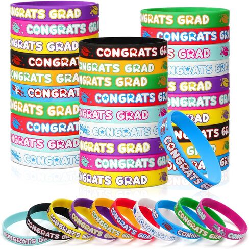Tiamon 90 Pieces Kindergarten Graduation Bracelets Kids Congrats Grad Silicone Wristbands Rubber Bracelets Preschool Graduation Party Favors for Kids Students Graduation Celebrate Supplies in Saudi Arabia